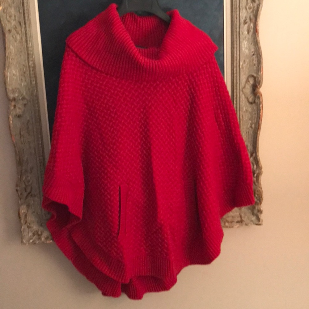 Talbots drape sweater red